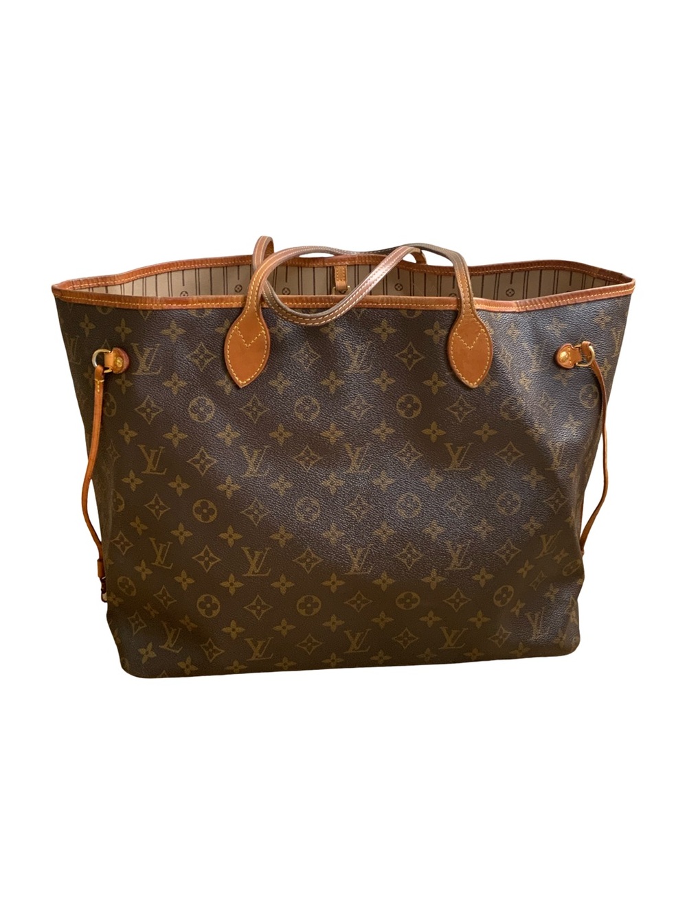 Louis Vuitton Monogram Canvas Neverfull Tote in Brown and Tan Trim